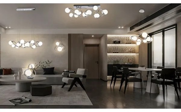 Wofi 7014-807 - LED Csillár zsinóron NANCY 8xG9/3,5W/230V fényezett króm