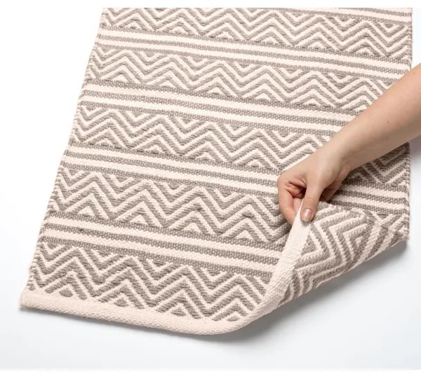 WENKO 24868100-SHAKI fürdőszobai szőnyeg 50x80 cm bézs/fehér