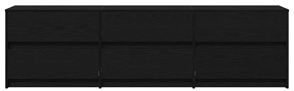 TV szekrény fiókkal Fekete 182 x 34 x 50 cm Faanyag