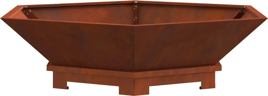 vidaXL Tűzrakó Barna 100 x 100 x 28 cm Időjárásálló acél