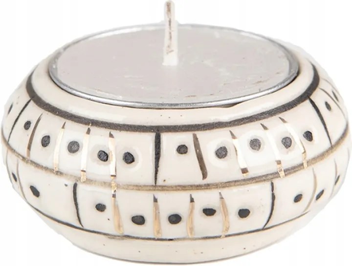 Bézs teamécsestartó 6x3 cm