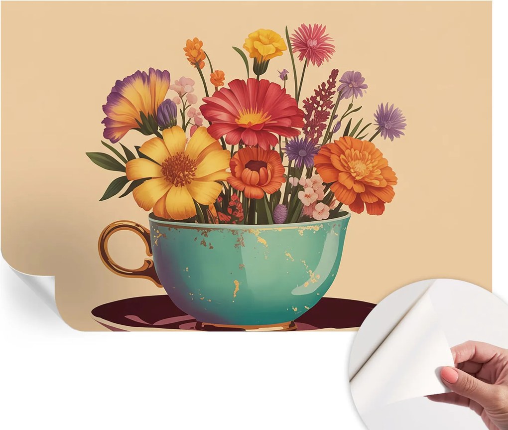 Öntapadós Dekoratív Fotótapéta Hálószobába Színes csokor 104x70 cm