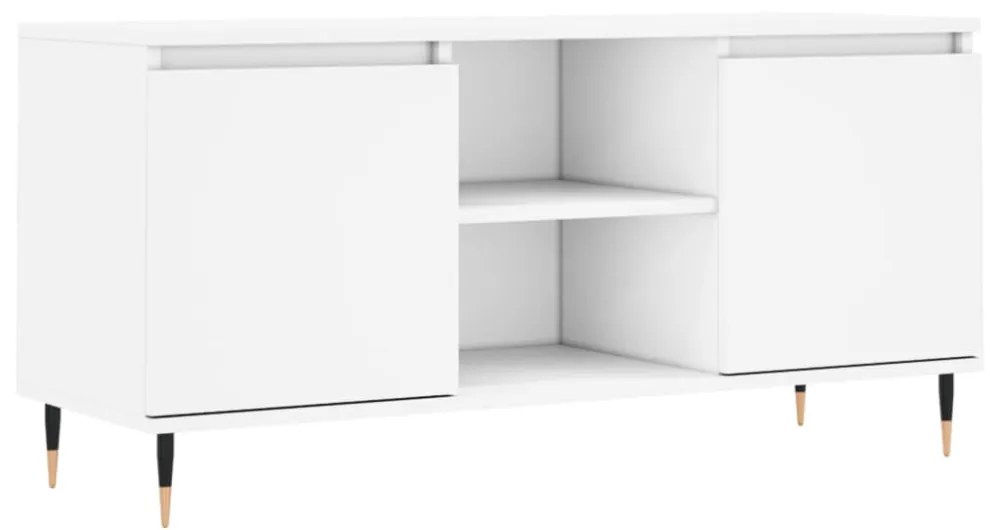 fehér szerelt fa TV-szekrény 104 x 35 x 50 cm