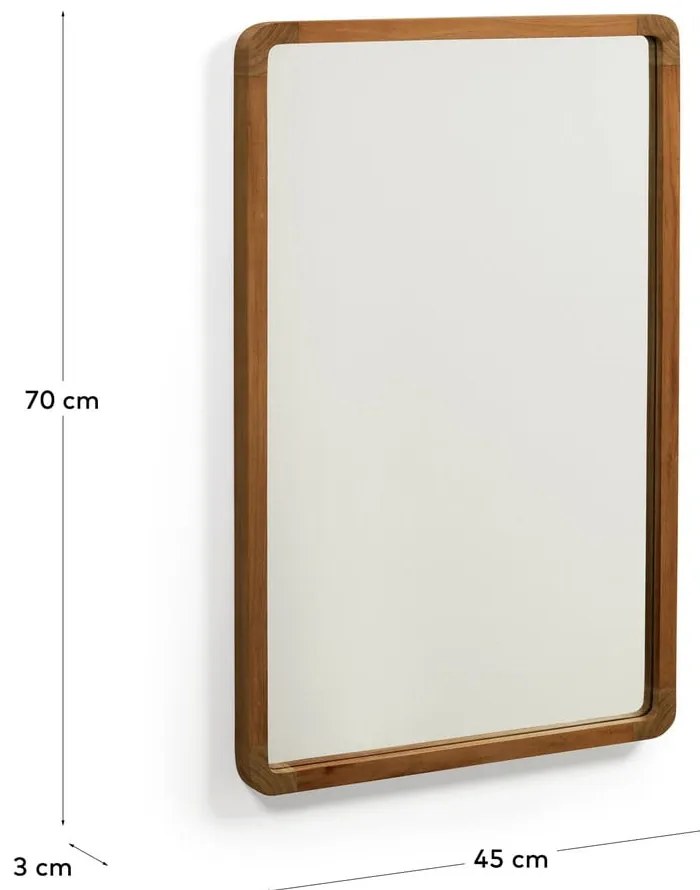 Fali tükör tömörfa kerettel 45x70 cm Shamel – Kave Home