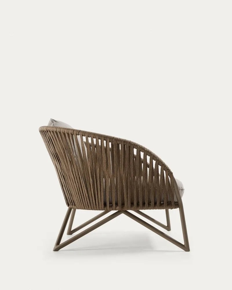 Világosszürke-barna fém kerti fotel Branzie – Kave Home