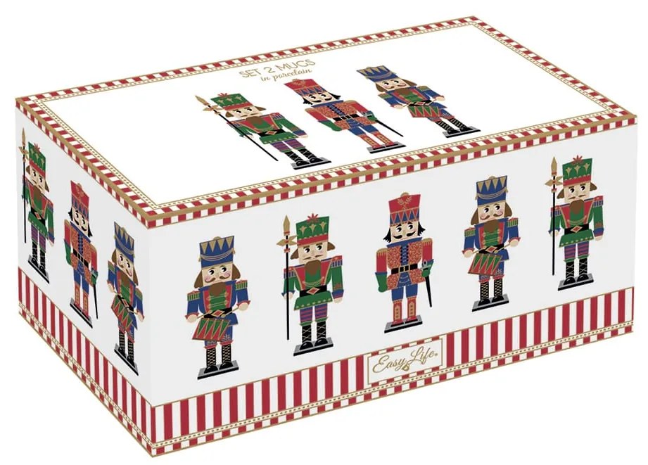 Karácsonyi diótörő mintás porcelán bögre szett Nutcrackers