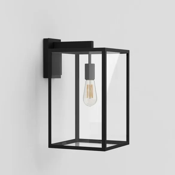 ASTRO LIGHTING 1354007 BOX Modern Kültéri Fali Lámpa Fekete, Átlátszó E27 IP44