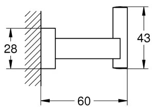 GROHE 40511001 - ESSENTIALS CUBE köntös akasztó, polírozott króm