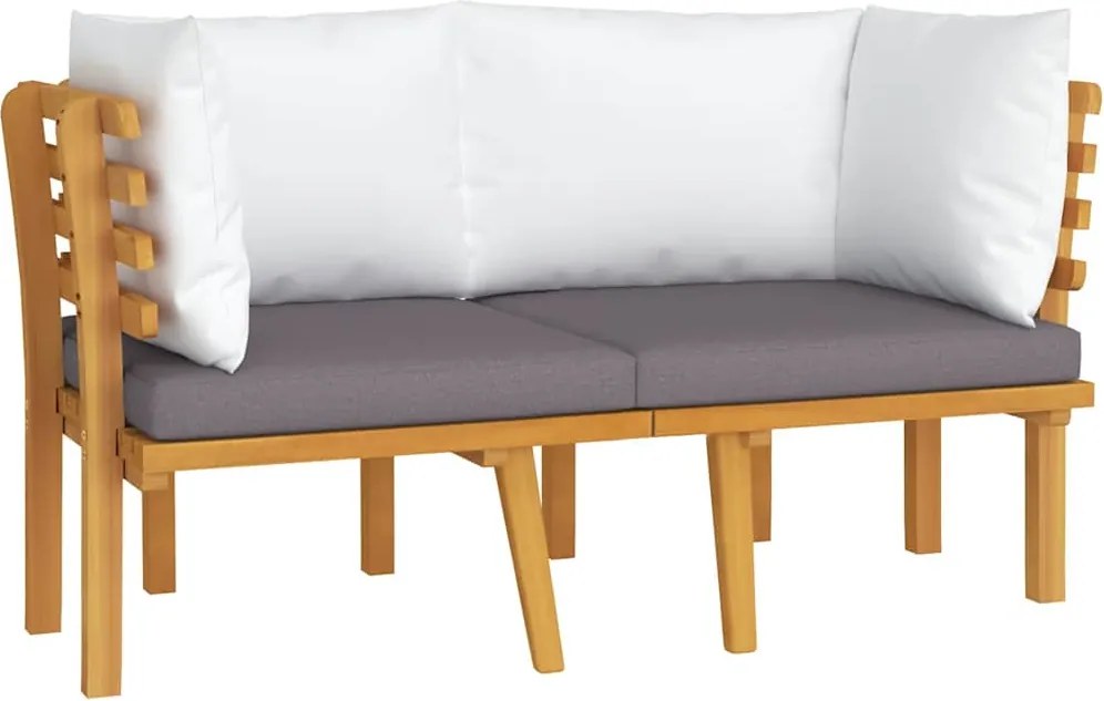 vidaXL 2 személyes tömör akácfa kerti kanapé párnával