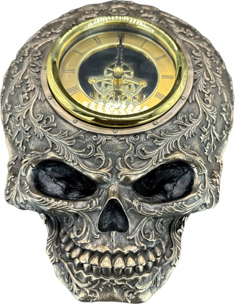 Steampunk szobor Függő Falióra Koponya Veronese WU77266A4 ajándék