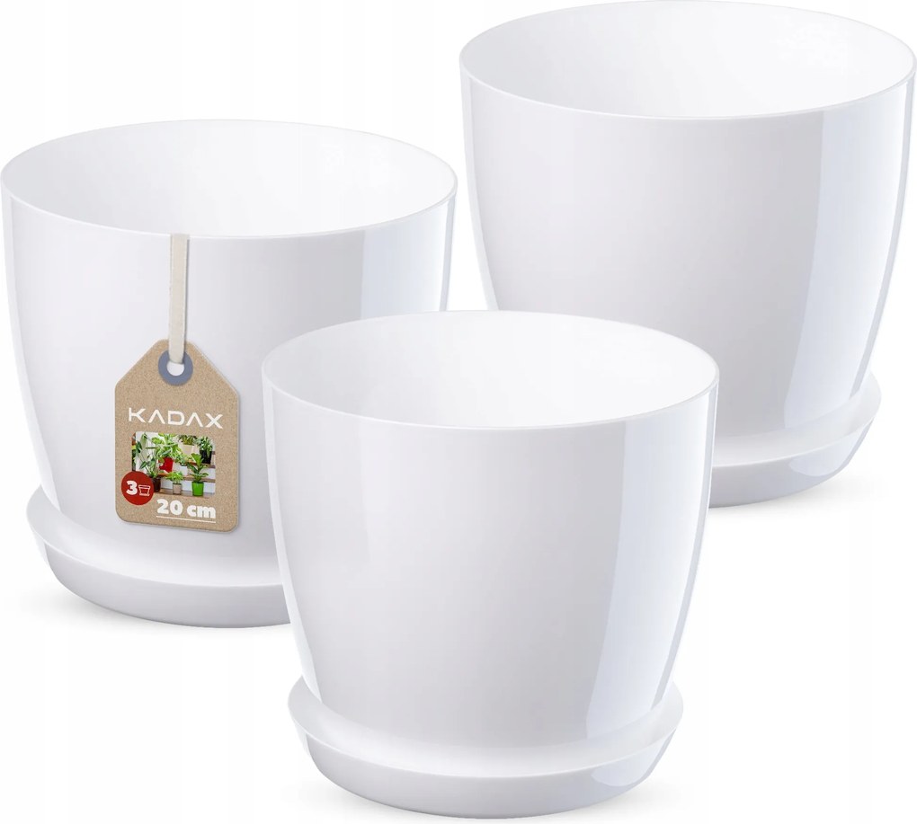 Virágtartó Fedő 20 cm Virágágyás Állvánnyal Fehér Műanyag 3 db