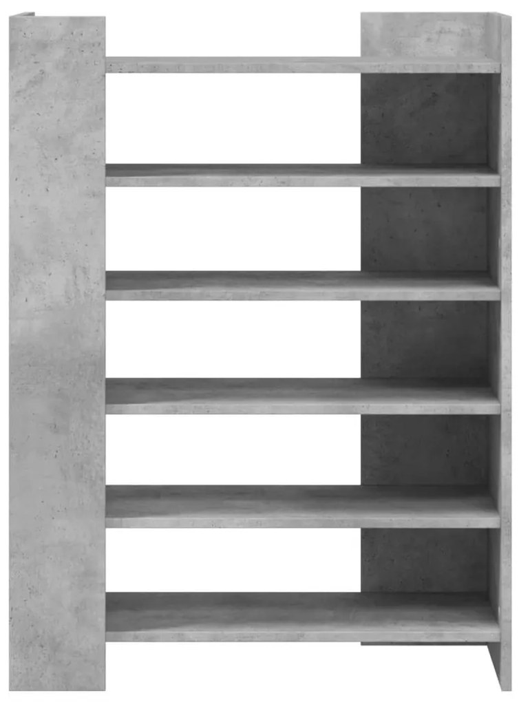 betonszürke szerelt fa cipősszekrény 74,5 x 37,5 x 100 cm