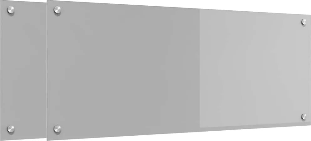 vidaXL Konyhai splashback 2 pcs Világosszürke 100 x 40 cm edzett üveg