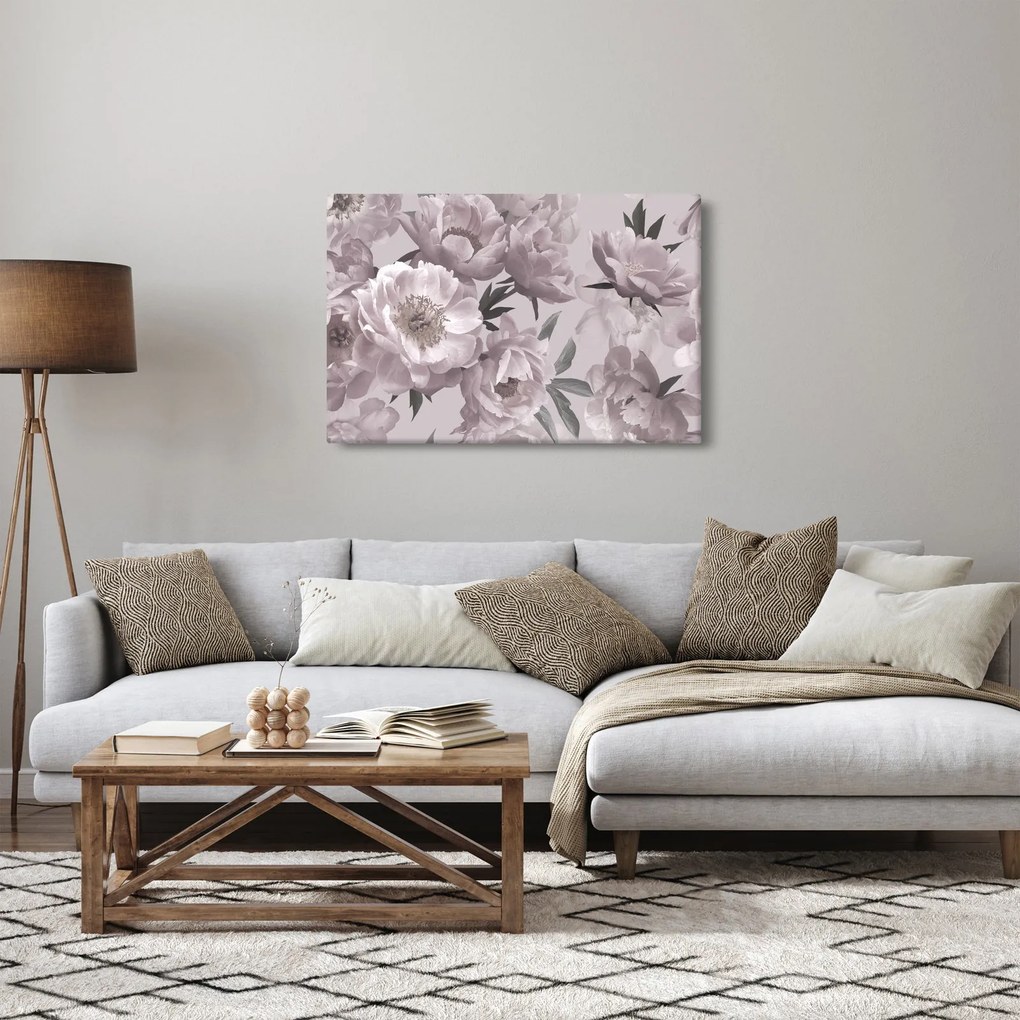 Kép - Vintage bazsarózsa virágok (90x60 cm)