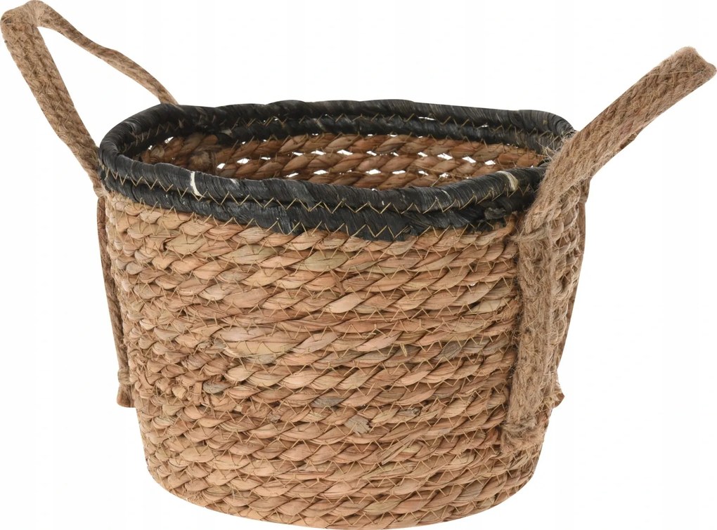 Rona Tengerifű Kosár (28x28x28cm) Közepes, Natúr/Fekete