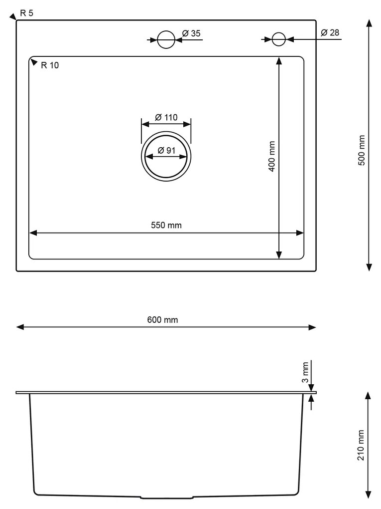 Erga HD, 1 kamrás acél mosogató 600x500x210 mm mosószer adagolóval, rózsaszín arany, ERG-MLS-HD6050Z