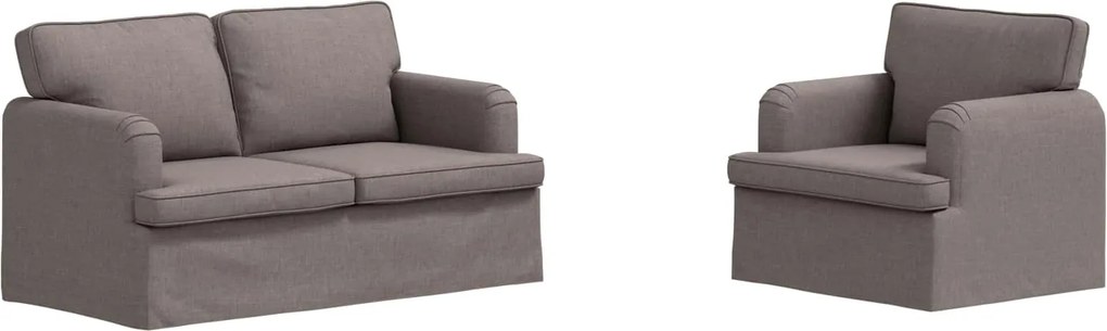 vidaXL Kanapé 2 pcs Tópszínű 144 x 80 x 85 cm szövet
