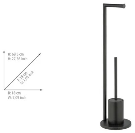 WENKO 25675100 - FERLA WC-szett, 18 x 69,5 cm, fekete