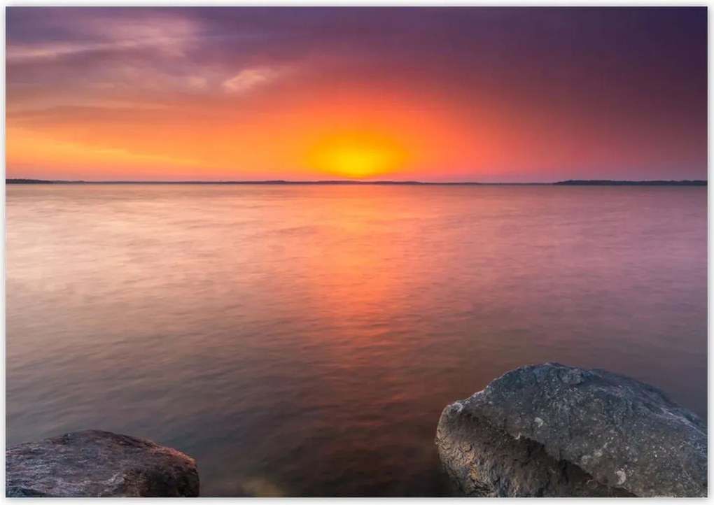 Poszterek 100x70 Sziklák Tenger Naplemente