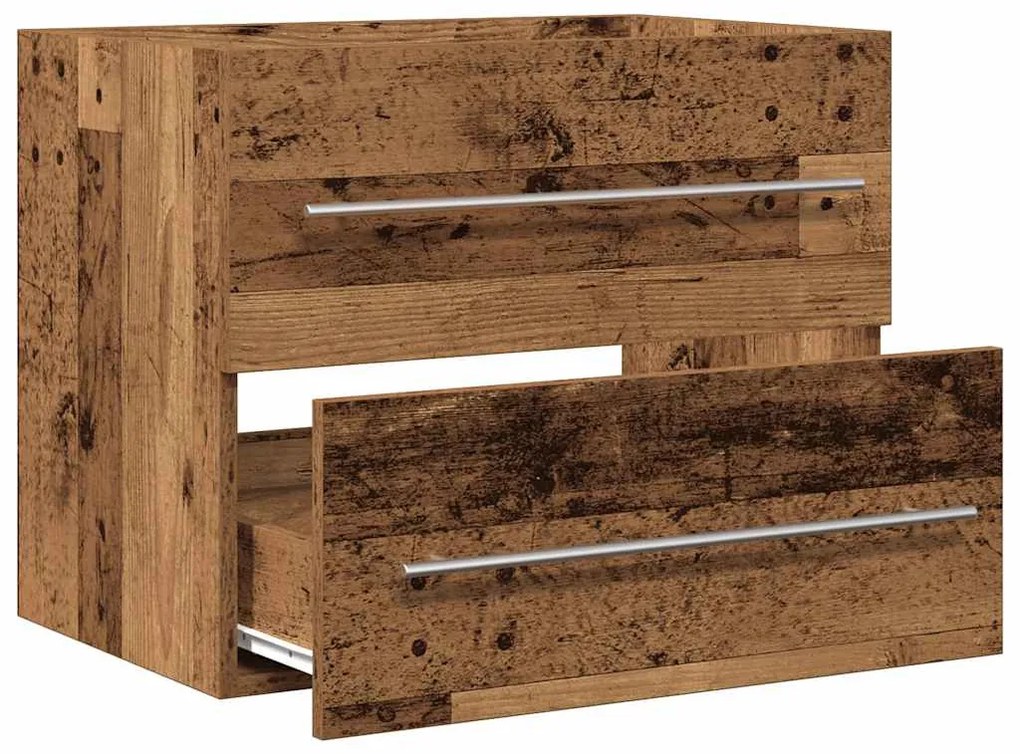Antik fa szerelt fa mosdószekrény 60x38,5x48 cm