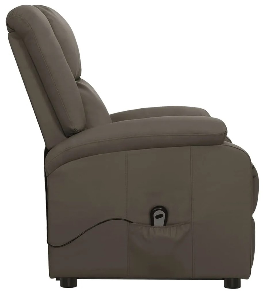 Szürke műbőr felállást segítő fotel