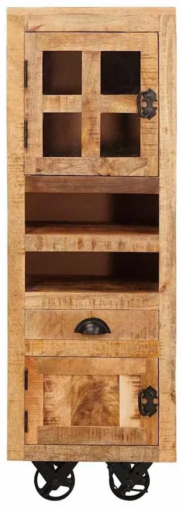 Magasfiú fiókkal Barna 40 x 30 x 120.5 cm tömör mangófa