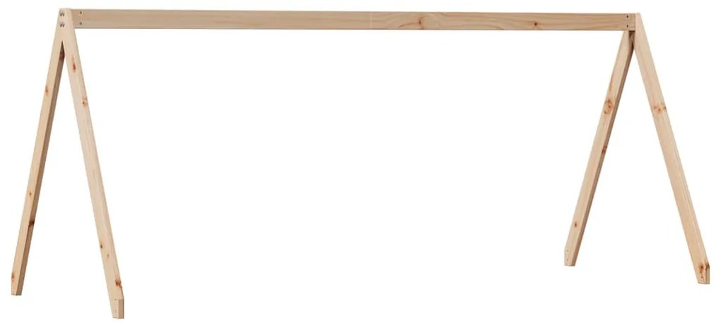 tömör fenyőfa galériaágy létrával és tetővel 90 x 200 cm