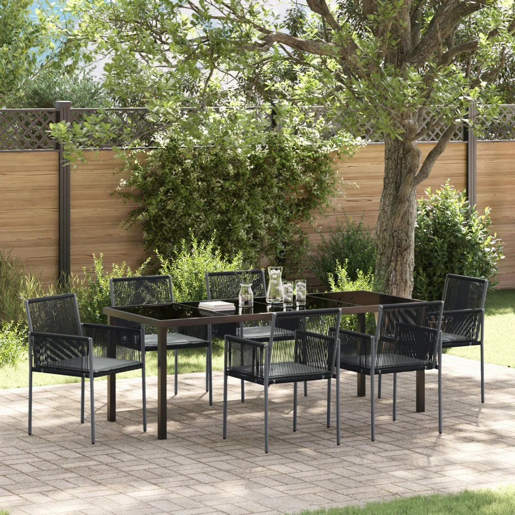 4 darabos szett Fekete Polirattan 54x60.5x83.5 cm Tartós