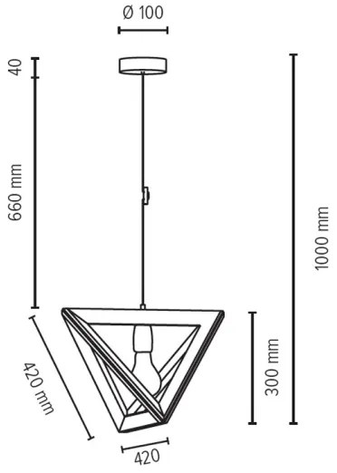 Spot-Light 1271174 - TRIGONON kábelre függesztett függőlámpa 1xE27/60W/230V, matt tölgy