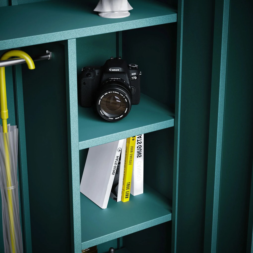 Gardróbszekrény FLAVIO, 800 x 1850 x 450 mm, Modern: tengerszínű