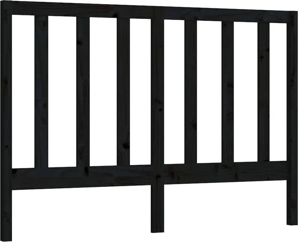 vidaXL fekete tömör fenyőfa ágyfejtámla 146 x 4 x 100 cm