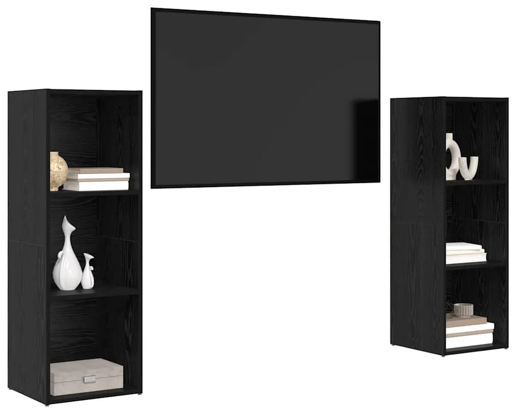 TV szekrény garnitúra 2 pcs Musta tammi 107 x 35 x 37 cm