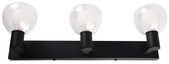 Fürdőszobai fali lámpa POLA 3xG9/5W/230V IP44 fekete/átlátszó