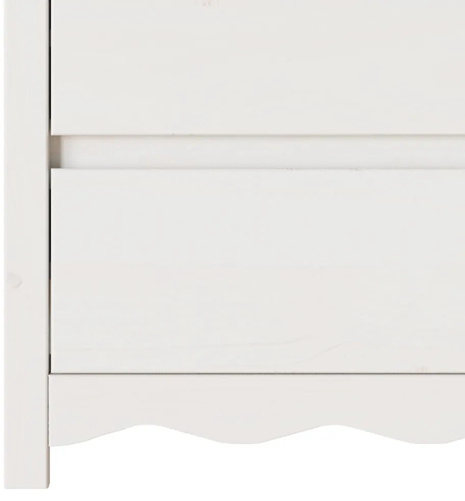 Fiókos szekrény "DRAMMEN" Fehér 111x43x73,5 cm Tömbfa