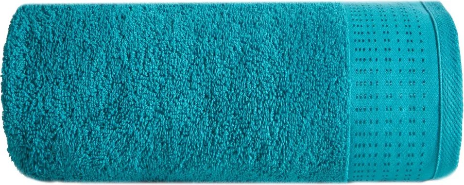 Fürdőlepedő 70X140 türkizkék, jacquard díszítő bordűrrel