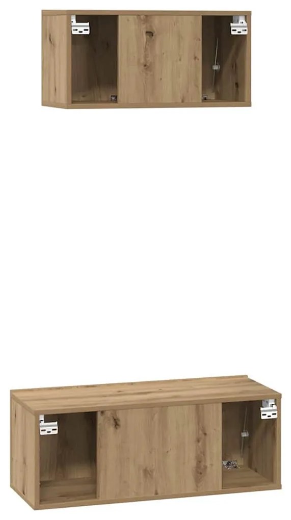 TV szekrény garnitúra 2 pcs kézműves tölgy 80 x 30 x 30 cm