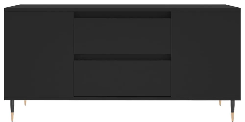 fekete szerelt fa dohányzóasztal 102x44,5x50 cm