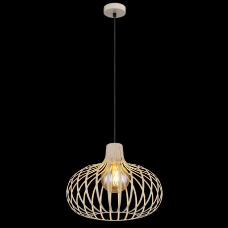 Globo 33370119 Függesztett lámpa, matt homokszínű fém, fekete textil kábel, ø: 400 mm, M: 1500 mm, 1xE27 60W 230V izzó nélkül