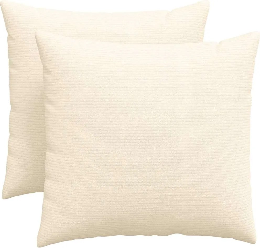 vidaXL Kanapé párnák 2 pcs Krém 50 x 50 cm Bársonyos szövet