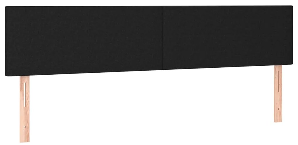 fekete szövet LED-es fejtámla 160x5x78/88 cm