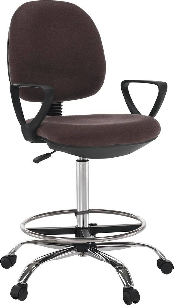 Magasított munkaszék, barna/fekete, TAMBER