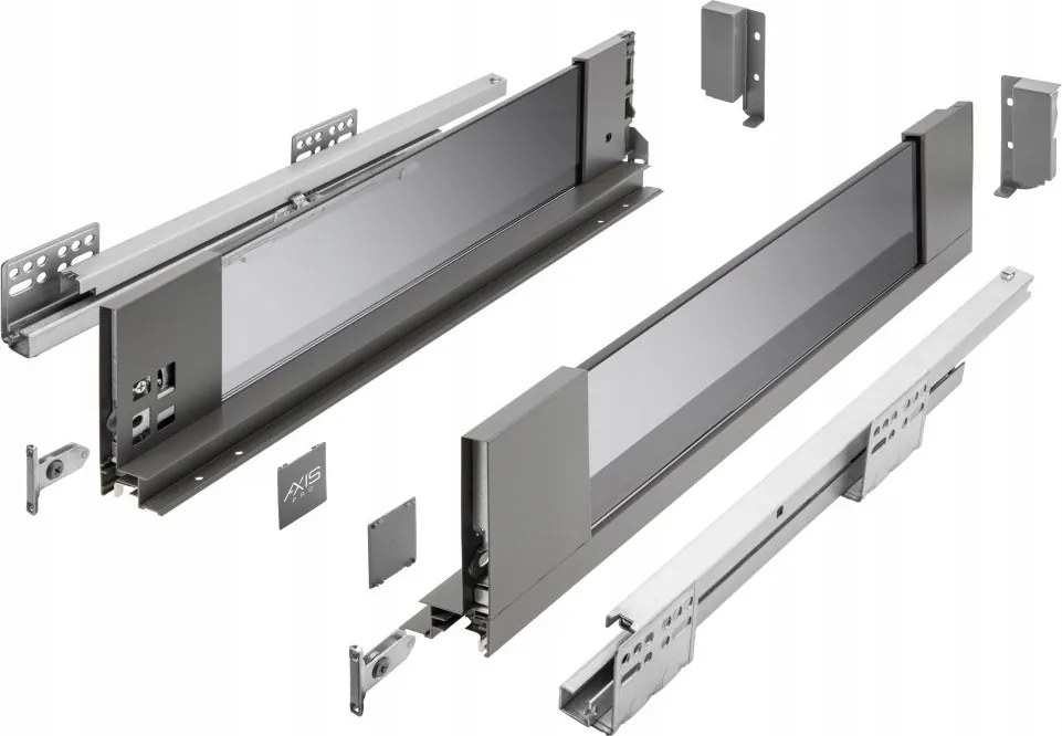 Fiók Gtv Axis Pro Glass Üveg Oldal L400 H116 Közepes 40KG Csendes Ház