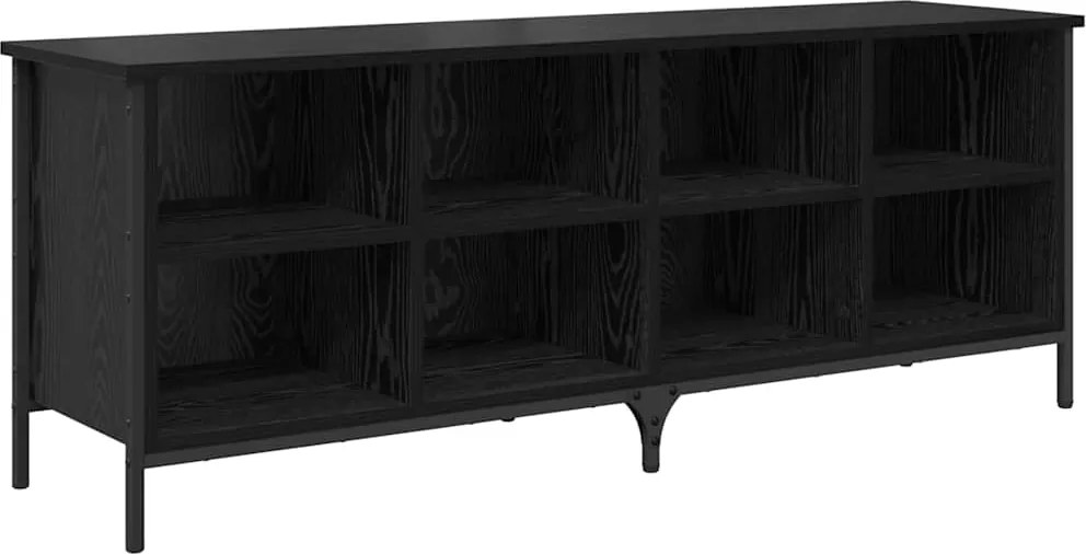 vidaXL Cipőszekrény Fekete tölgy 131 x 35 x 50 cm Műszaki fa és vas
