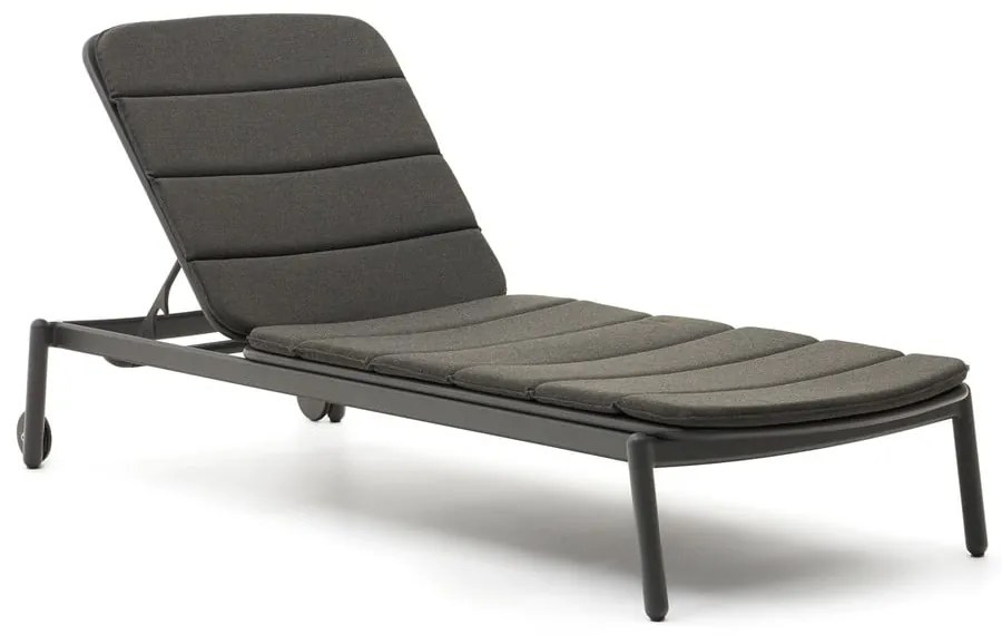 Fekete fém kerti napozóágy Marcona – Kave Home