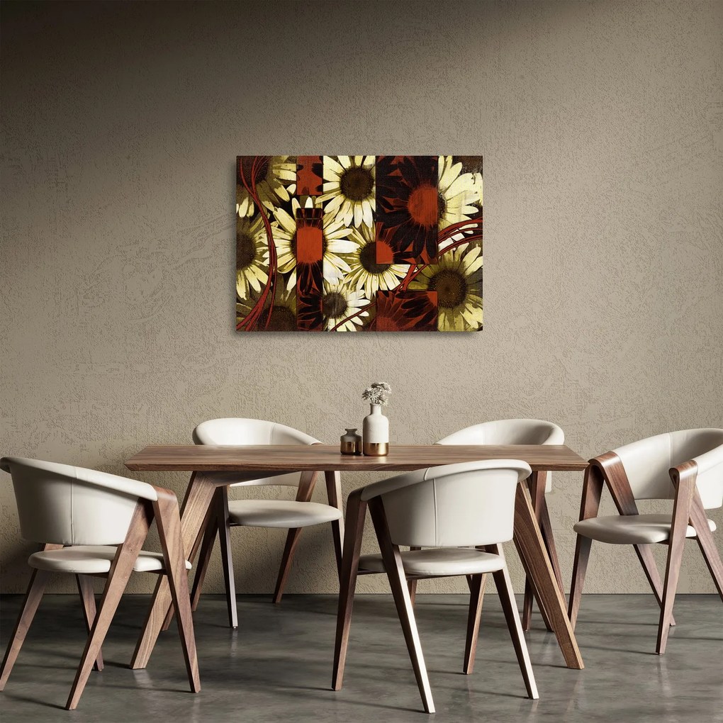 Virágok képe (üvegen) (70x50 cm)