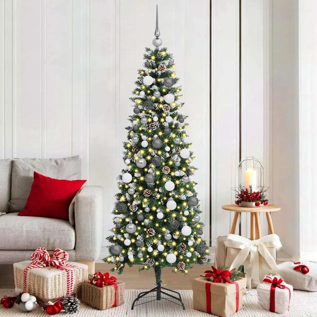 Mű karácsonyfa LED -es lámpákkal Zöld 180 cm PVC