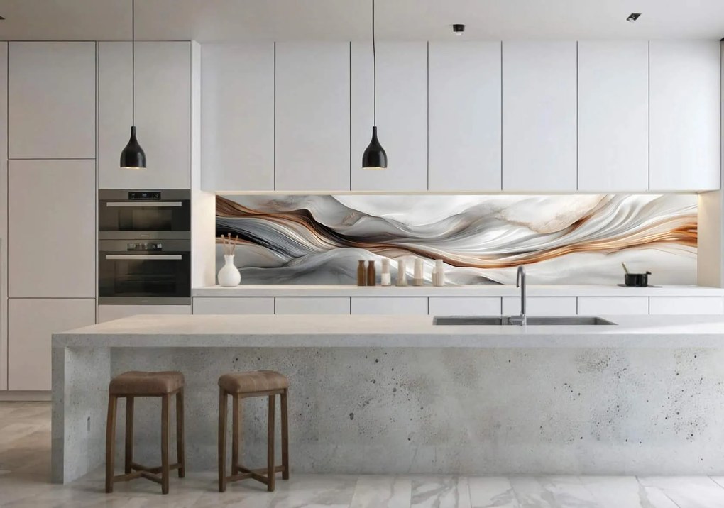 Wallplex konyhahátfal Selyem Hullám (Méret: 60x240)