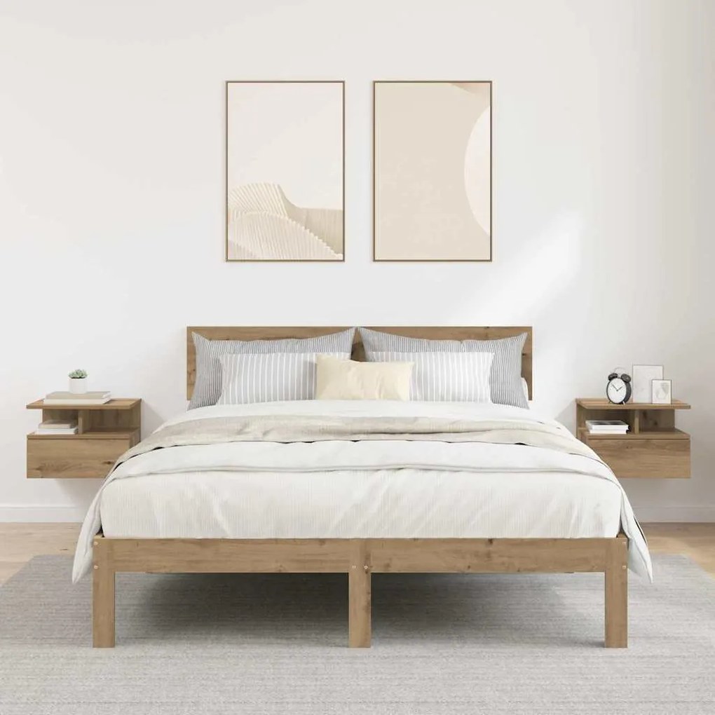 Lebegő éjjeliszekrény 2 pcs kézműves tölgy 40 x 31 x 27 cm