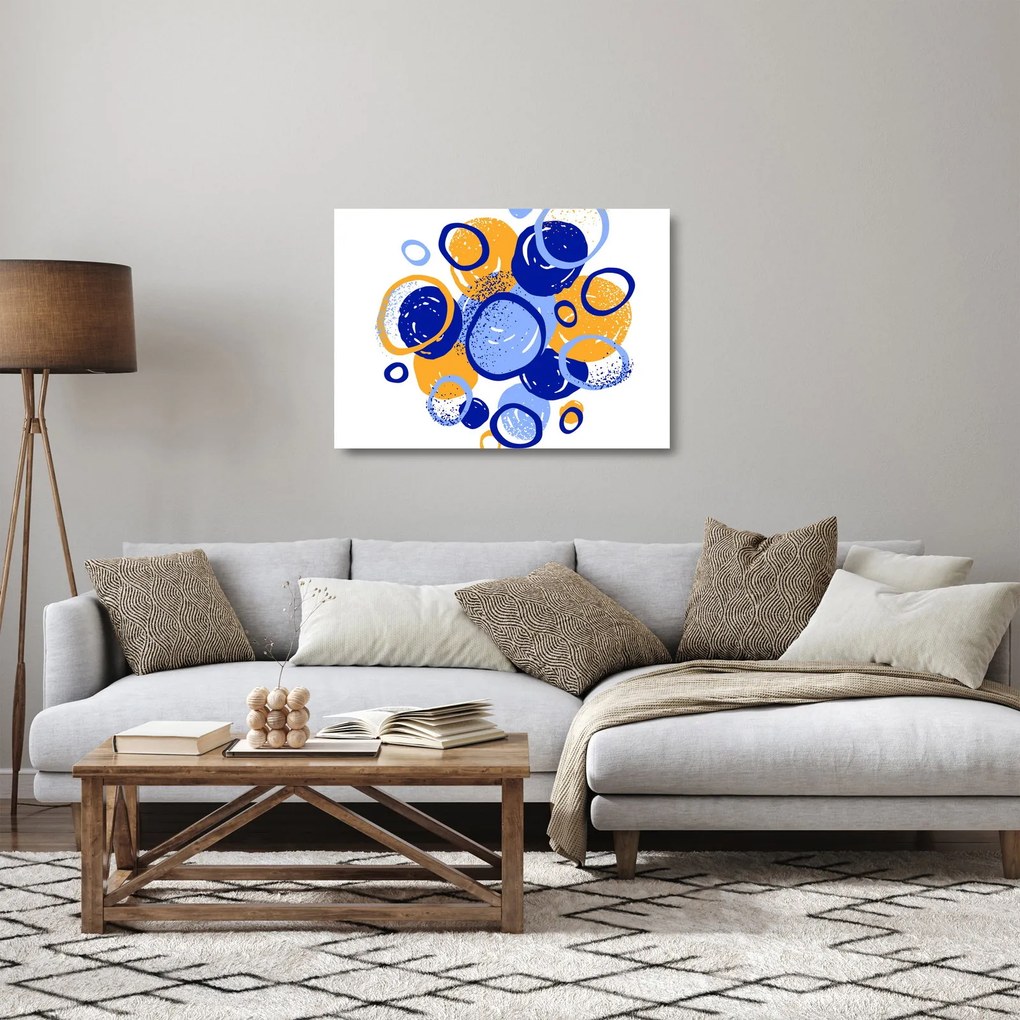 Kép - Világos motívum körökkel (üvegen) (70x50 cm)