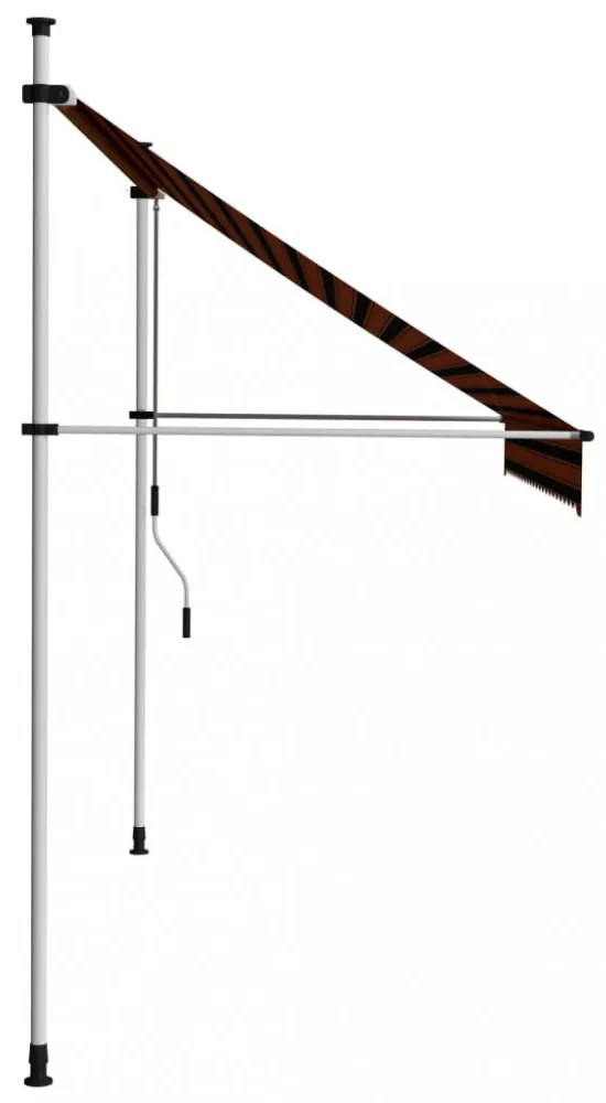 narancssárga és barna kézzel feltekerhető napellenző 250 cm